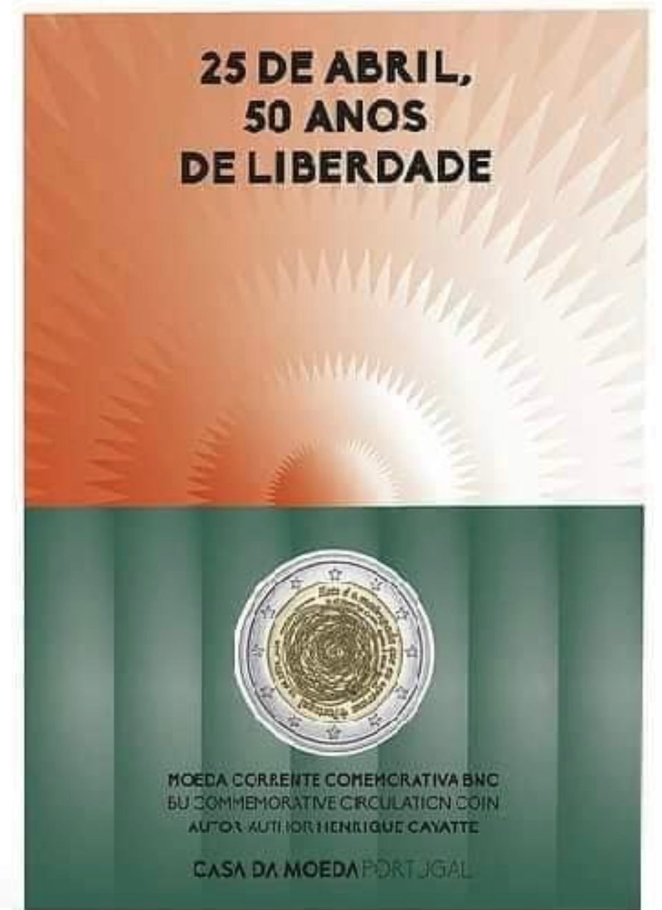 Portugal 2€ 25. April 50 Jahre Freiheit 2024 BNC