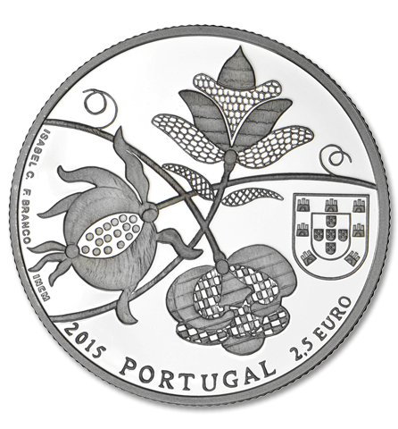 Portugal 2,5€ Quilts von Castelo Branco Proof 2015