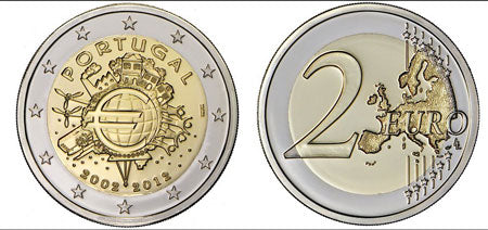 Portugal 2€ 10 Jahre Euro BNC 2012 - Beobachtungen