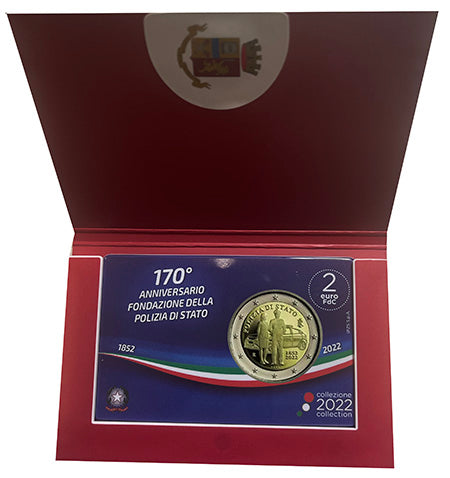 Italia 2€ 170 Jahre Gründung der italienischen Polizei 2022 FDC COINCARD